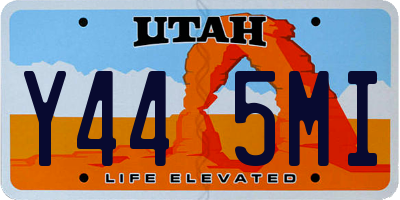 UT license plate Y445MI