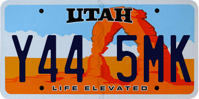 UT license plate Y445MK