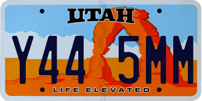 UT license plate Y445MM