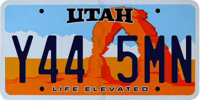 UT license plate Y445MN