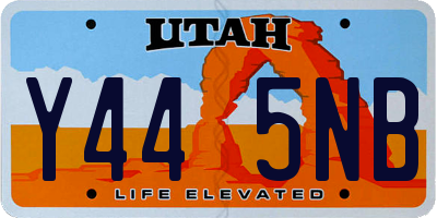 UT license plate Y445NB
