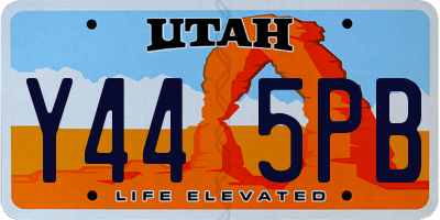 UT license plate Y445PB