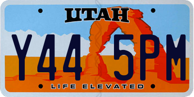 UT license plate Y445PM