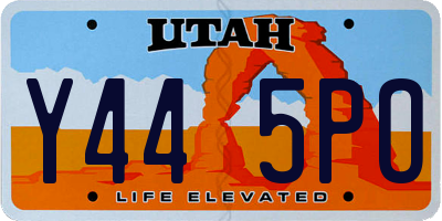UT license plate Y445PO