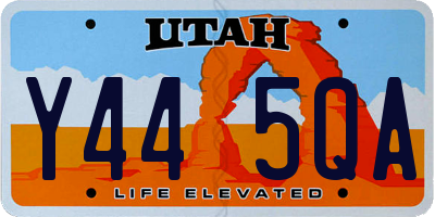 UT license plate Y445QA