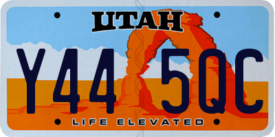 UT license plate Y445QC