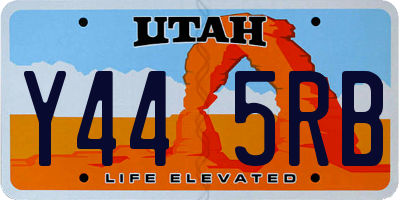 UT license plate Y445RB