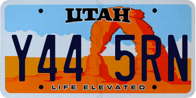 UT license plate Y445RN