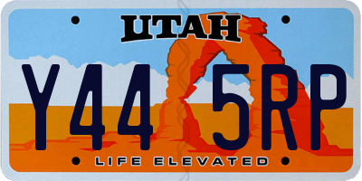 UT license plate Y445RP