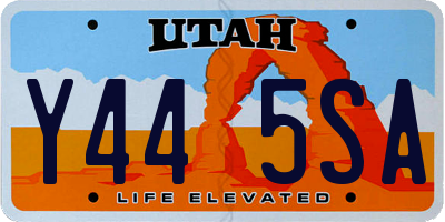 UT license plate Y445SA