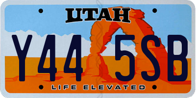 UT license plate Y445SB