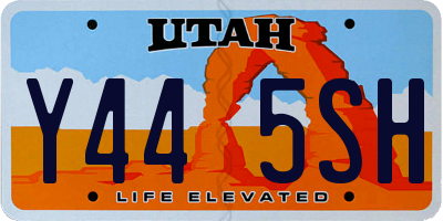 UT license plate Y445SH