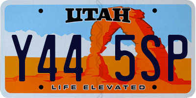 UT license plate Y445SP