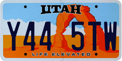 UT license plate Y445TW