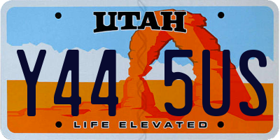 UT license plate Y445US