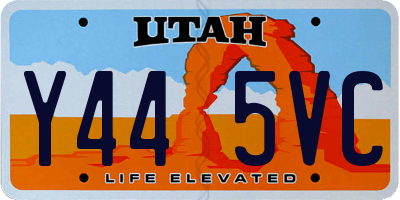 UT license plate Y445VC