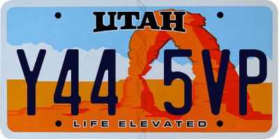 UT license plate Y445VP