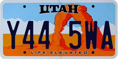 UT license plate Y445WA