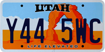 UT license plate Y445WC