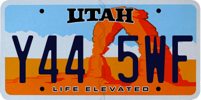 UT license plate Y445WF