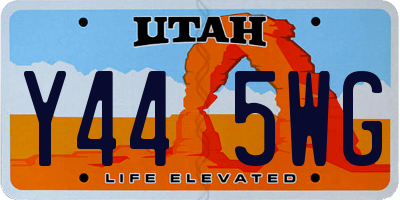 UT license plate Y445WG