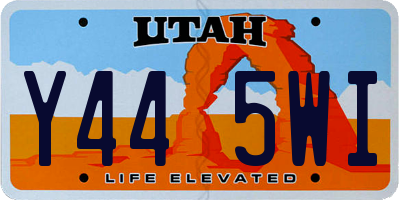 UT license plate Y445WI