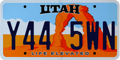 UT license plate Y445WN