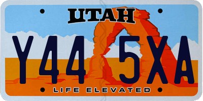 UT license plate Y445XA