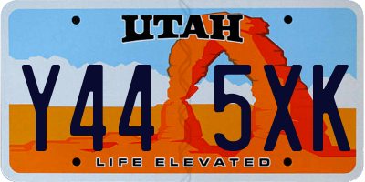 UT license plate Y445XK