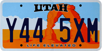 UT license plate Y445XM