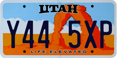 UT license plate Y445XP