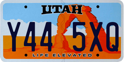 UT license plate Y445XQ