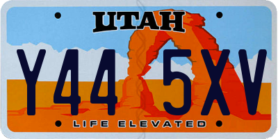UT license plate Y445XV