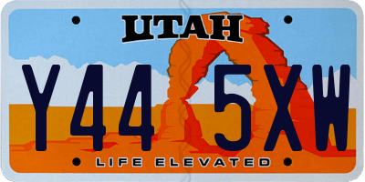 UT license plate Y445XW
