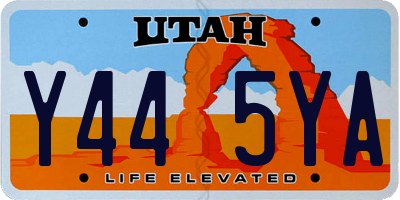 UT license plate Y445YA