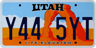 UT license plate Y445YT