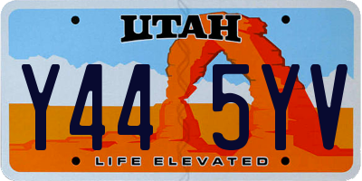 UT license plate Y445YV