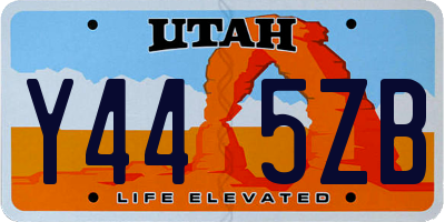 UT license plate Y445ZB