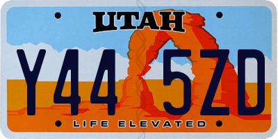 UT license plate Y445ZD