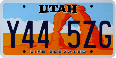 UT license plate Y445ZG