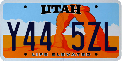 UT license plate Y445ZL