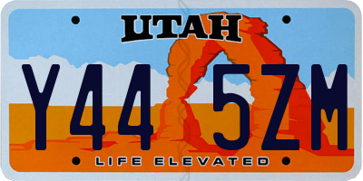 UT license plate Y445ZM