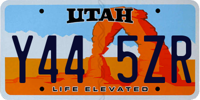 UT license plate Y445ZR