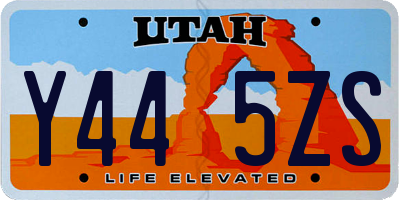 UT license plate Y445ZS