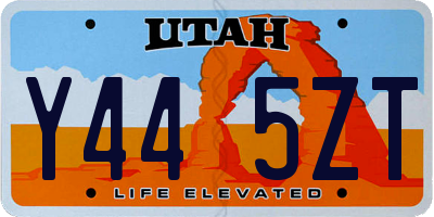 UT license plate Y445ZT