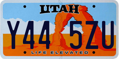 UT license plate Y445ZU