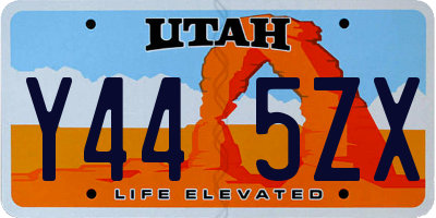 UT license plate Y445ZX