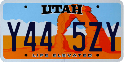 UT license plate Y445ZY