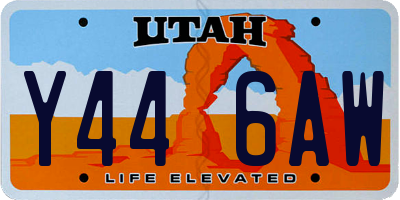 UT license plate Y446AW