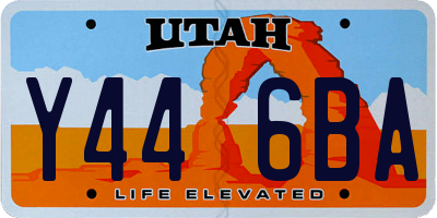 UT license plate Y446BA